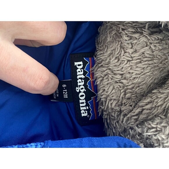 PATAGONIA Infant Hi-Loft Down Sweater Bunting- 6-12 Months Blue - Picture 5 of 9